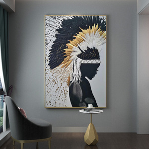 Nguyên thủy con số nghệ thuật bức tranh lối vào tiền sảnh trang trí bức Tranh phòng khách sofa nền tường khung lớn hình ảnh - Product Image 4