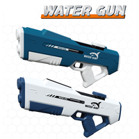 Pistolet à eau électrique à aspiration automatique intégrée, grande capacité 760 ml, blanc/bleu, en plastique, pour enfants et adultes, unisexe