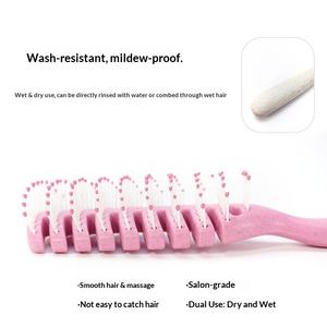 Peigne <span class=keywords><strong>à</strong></span> cheveux en plastique strié pour hommes, grand peigne <span class=keywords><strong>à</strong></span> démêler, pour cheveux gras, bouclés et volumineux, massage capillaire, usage professionnel en salon - Product Image 4