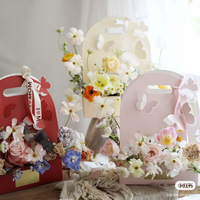 Boîte à fleurs portable en forme de papillon, sac à bouquet, boîte cadeau pour fleurs, panier à fleurs portable, roses en papier, nouvelle boîte d'emballage pour la fête des mères