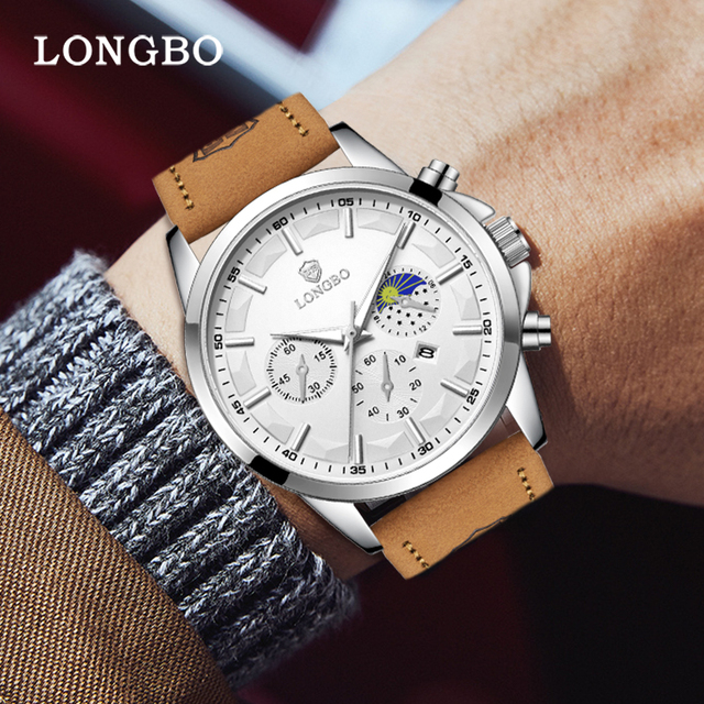 LONGBO Factory Hot Selling Fashion Men Watches Leather Watch Popular Quartz Watches