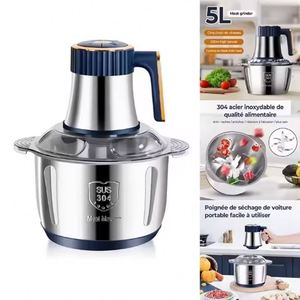 5L Electric Meat <b>Grinder</b> 500W Stainless Steel Portable Multifunctional Food Crusher Vegetable Slicer Processor Chopper Kitchen - Product Image 6