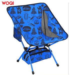 Chaise pliante Woqi pour le camping en plein air, chaise de jardin, tissu Oxford bleu ciel, cadre en aluminium, chaise rectangulaire à dosser, type sac à dos - Product Image 1