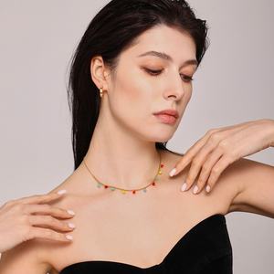 Collar de Diamantes de Colores Chapado en Oro de 18k Que No Se Deslustra, con Zirconia, Piedra de Nacimiento, Acero Inoxidable, Conjuntos de Joyería Fina de Moda para Mujer - Product Image 3