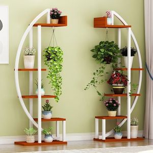 Support de fleurs à plusieurs niveaux intérieur/extérieur peu encombrant <span class=keywords><strong>pour</strong></span> la maison, le jardin, l'étagère suspendue d'orchidées <span class=keywords><strong>pour</strong></span> le salon, le balcon et la chambre à coucher. - Product Image 5