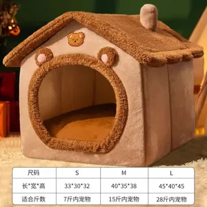 Mới Có Thể Gập Lại Nhà Vật Nuôi Có Thể Tháo Rời Có Thể Giặt Puppy Cave Sofa Giường Cho Thêm Nhỏ Chó Vừa Làm Bằng Kim Loại Thép Nhà Thỏ Sử Dụng - Product Image 4