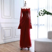 Robes de soirée sirène arabes de luxe en dentelle perlée, couleur rouge vin/rose clair, pour femmes, collection 2026, personnalisables LA72910