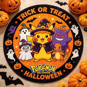 Tapis Pokémon pour la Toussaint, tapis ronds mignons pour Halloween, tapis Pokémon, tapis Death's Loom Spirit Circle, tapis citrouille pour la décoration <span class=keywords><strong>de</strong></span> la maison - Product Image 3