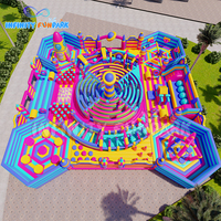 2025 nouveau parc à thème gonflable hexagonal quadangulaire de conception, labyrinthe circulaire gonflable, parc d'obstacles gonflable