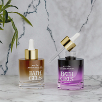 Flacon compte-gouttes en verre transparent de 30 ml, fond épais, pour vernis à ongles, huile, emballage cosmétique, impression sérigraphique, marque Fuyun