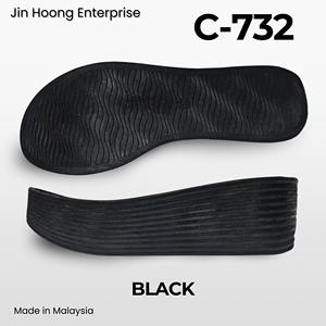 Jin Hoong <b>Women's</b> Black PVC C-732 Wedges 60mm Thick Durable Anti-Slip Outsole <b>Water</b>-Resistant Features - Product Image 3