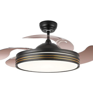 Ventilador de techo 729S con luz LED Motor de CC de 36W con altavoz 3 CCT con cuchillas retráctiles de memoria Luz de ventilador de control remoto de 6 velocidades - Product Image 3