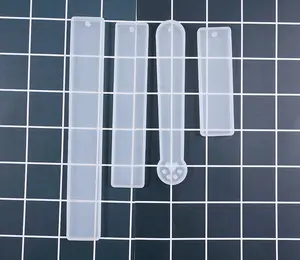 5126猫爪条形状矩形书签环氧装饰蛋糕树脂水晶胶硅胶模具香薰用于3D模具