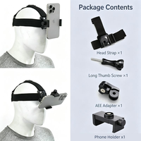 Kit de support de téléphone réglable 4-en-1 pour la tête, mains libres, avec sangle pour caméra d'action, accessoire pour vlogging et cyclisme