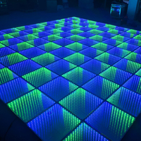 Plancher de danse LED interactif 3D magnétique, éclairage de scène direct d'usine, miroirs infinis, DJ DMX RGB, danse, mariage, discothèque