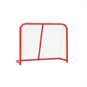 Équipement d'entraînement de but de hockey en polyester rouge et blanc de 72 po x 28 po x 48 po - Product Image 1