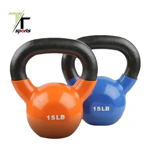 ชุดฟิตเนสออกกำลังกาย,ไวนิลเหล็กหล่อแบบปรับ Kettlebell