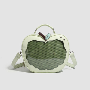 <span class=keywords><strong>Sac</strong></span> bandoulière personnalisé en <span class=keywords><strong>cuir</strong></span> PU pastel style Kawaii Ita Bag pour filles, avec fenêtre transparente pour affichage de badges, <span class=keywords><strong>sac</strong></span> à main Lolita tendance - Product Image 4