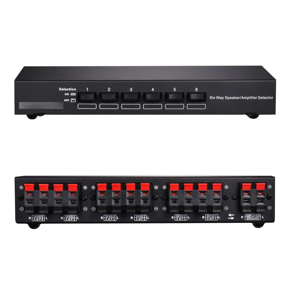 6-Wege-Stereo-Lautsprecher-Wahlschalter 6-Zonen-Audio-Switch-Verstärker Bidirektion aler selektiver Umschalter 100W für Audio-Mixer-Verstärker