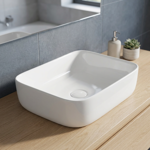 Vasque carrée moderne en céramique de conception italienne, de haute qualité, pour lavabos d'hôtel, fabriquée en Chine. - Product Image 1