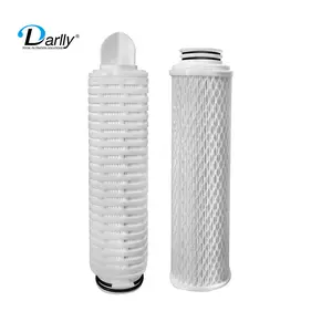 Darlly 10 inch Full PET Pleated Cartridge Filters Micro Pleated Filter Folded Filter Element for Waste Water