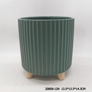 <span class=keywords><strong>Pot</strong></span> à rayures en céramique à pieds cylindriques dans des pots <span class=keywords><strong>de</strong></span> fleurs jardinières pour votre jardin - Product Image 4