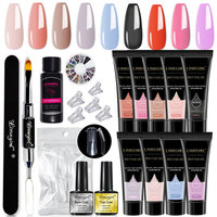 Set de Herramientas para Decoración de Uñas con Lámpara, Lima Eléctrica, 6+4 Geles para Uñas, Gel de Extensión, Caja
