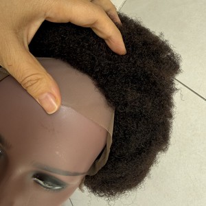 Parrucca Nera Afro Kinky Ricci con Chiusura Frontale Intrecciata Opaca per Donna, con Cappuccio per Parrucca 13x4 5x5 4x4 - Product Image 6