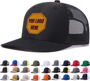OEM Tùy Chỉnh Cao Vương Miện Phong Cách Mỹ Bóng Chày Hat Chất Lượng Bông Da Vá Logo Lưới Trucker Snapback Cap - Product Image 2