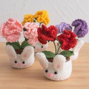 Crisantemos Tejidos a Mano, Plantas en Maceta, Flores Artificiales, Decoración del Hogar, Adornos de Plantas en Maceta, Flores Simuladas de Hilo Tejido - Product Image 2