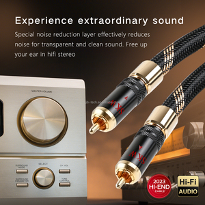 Аудиокабели SKW Audiophiles, 24K позолоченные, из меди сверхвысокой чистоты, с нейлоновой оплеткой, для сабвуфера, RCA-RCA, 1 м, для DVD-плеера и колонок - Product Image 6