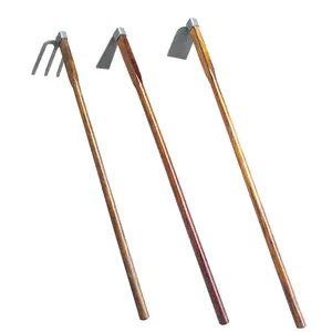japan style long handle high carbon stainless steel agriculture farming hoe rake digging tools