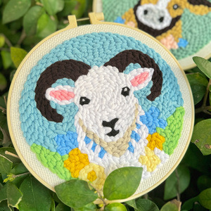 Animale Poke Art appeso dipinto filato ricamo fatto a mano fai da te materiale Kit per ricamo cavallo di <span class=keywords><strong>pecora</strong></span> cucito - Product Image 4