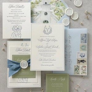 Juego de Invitaciones Clásicas de Papel de Algodón con Impresión Tipográfica, Invitaciones de Boda Vintage Personalizadas, Invitaciones de Compromiso y <span class=keywords><strong>Aniversario</strong></span> con Grabado en Relieve - Product Image 1