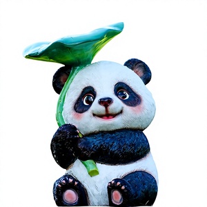 Escultura de <span class=keywords><strong>Panda</strong></span> de Dibujos Animados, Adorno de Animal de Fibra de Vidrio para Suelo, Hecho a Mano en China Continental, para Paisajismo de Parques al Aire Libre - Product Image 2