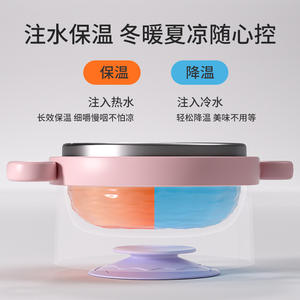 Tazón de inyección de agua Y Aircraft, tazón aislado para comida de bebé, tazón de succión de acero inoxidable 316 para 1-2 años, verde y rosa - Product Image 2