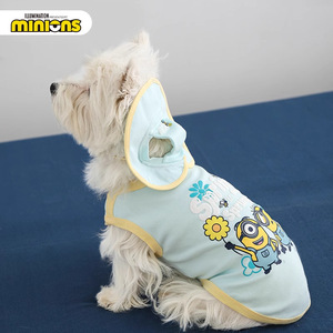 Hoopet Minions Conjunto de chaleco y sombrero de algodón con diseño de flores de primavera para perros, ropa para cachorros, traje transpirable para mascotas, temporada de primavera - Product Image 3