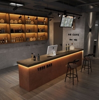 Comptoir de bar moderne avec îlot Comptoir de bar à cocktails commercial Design Pub Bar Décoration Mobilier de salon d'hôtel à vendre