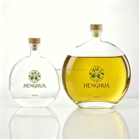 Bouteille en verre vide noir mat transparent de 16 oz (50 cl, 500 ml) pour huile d'olive pressée à froid, liqueur, huile de cuisson, spiritueux avec bouchon