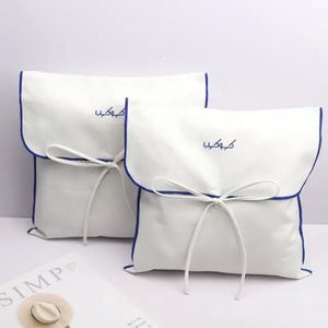Nouvelle Pochette Enveloppe en Sergé de Coton Blanc Style Luxe Personnalisable pour Emballage de Vêtements, Robes, Chaussettes et Sous-vêtements - Product Image 2