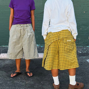 High Quality Custom Design Unisex Polyester 3/4shorts Baggy <b>Shorts</b> <b>Plaid</b> Printed Casual Summer Casual Wear Sweat Capris <b>Shorts</b> - Product Image 2