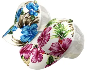 Fabrika yaz serin kadın baskı moda çiçek Hawaii kapaklar Hawaii kavisli Snapback şapka beyzbol kamyon şoförü file şapka