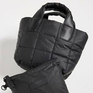 Custom Portable Travel Handbags Water Resistant Nylon Quilted Design Matte Black Weekender Mini <b>Tote</b> Bags Beach <b>Zip</b> Closure - Product Image 3