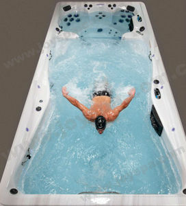 อ่างสระว่ายน้ําอินฟินิตี้ไดรฟ์คู่ขนาดใหญ่ใช้ในบ้านอะคริลินวดอ่างน้ําวนสปาอ่างน้ําร้อนสําหรับขาย - Product Image 4