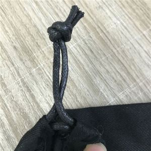 Promotional Gifts Black Twill Cotton Canvas Drawstring Lingerie Packaging Pouch Underwear Clothes Dust Bag with Wax Cord - Product Image 6