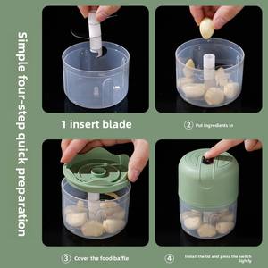Mini Picadora de Ajo Eléctrica, Picadora Portátil, Procesador de Alimentos Eléctrico, Mini Licuadora de Alimentos, Picadora de Ajo de 250 ml - Product Image 2