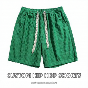 Shorts d'été pour hommes, style hip-hop, 100% coton, décontractés, grandes tailles, personnalisables, <span class=keywords><strong>avec</strong></span> cordon de serrage, taille mi-haute, imprimés, en tissu peigné - Product Image 2