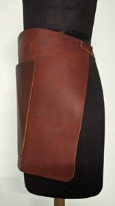 Delantales de taller de restaurantes de trabajo marrón de alta calidad cómodos de cuero genuino con bolsillos de cuero puro delantales de cocina - Product Image 4