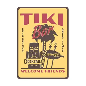 티키 바 금속 사인 비치 오두르 장식 하와이 펍 티키 벽 열대 바 사인 선물-티키 파티 장식 8x12inch