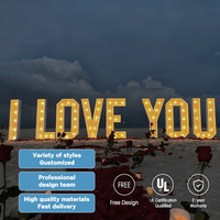 Lampu LED Alfabet Kustom Dekoratif Huruf Marquee untuk Dekorasi Hari Valentine Romantis dan Pernikahan